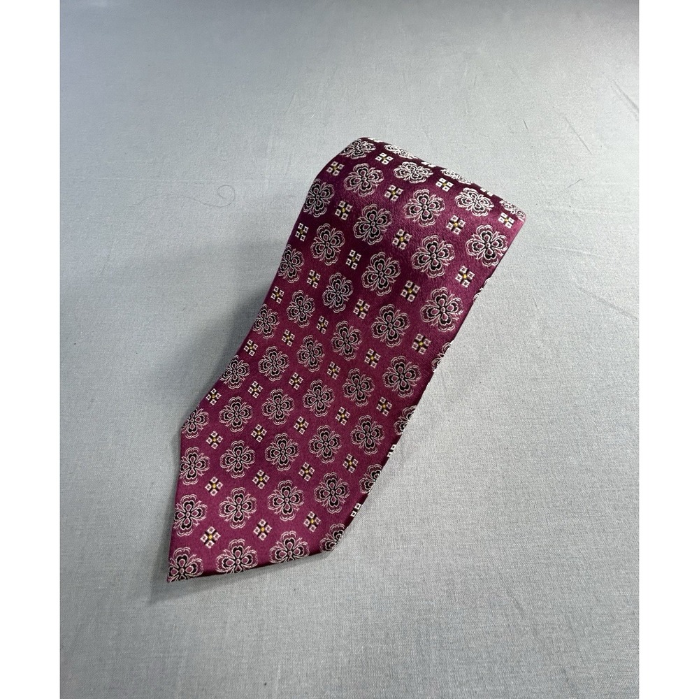 Ermenegildo Zegna Floral‎ Burgundy Men's  Dress Tie